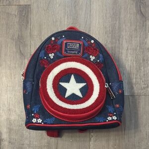 Loungefly Marvel Floral Captain America Backpack -